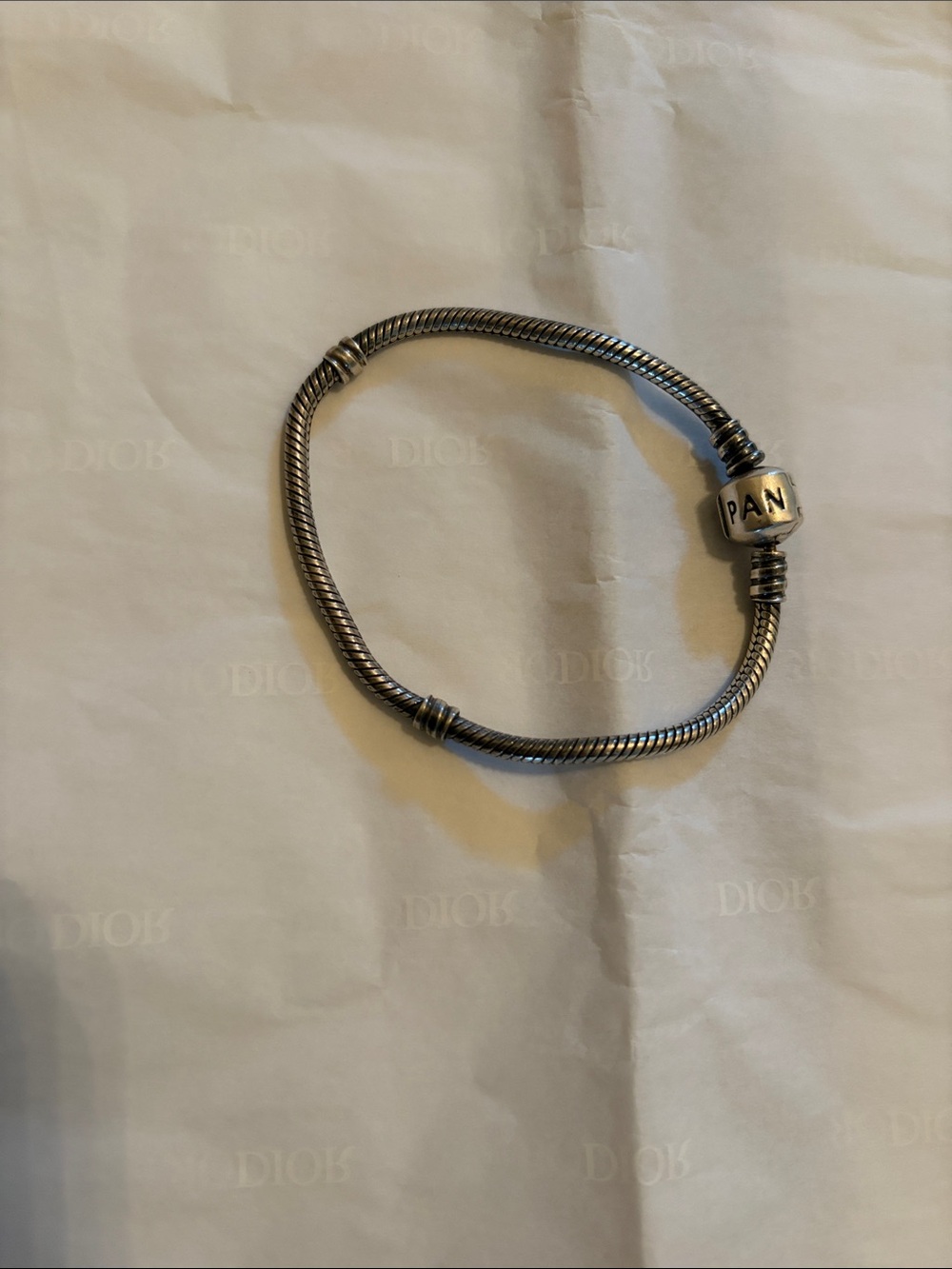 Oxidized sterling silver Pandora bracelet
